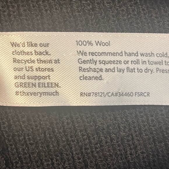 Eileen Fisher Merino Wool Tunic Sweater Womens XL Black V Neck Relaxed Basic - Picture 9 of 12